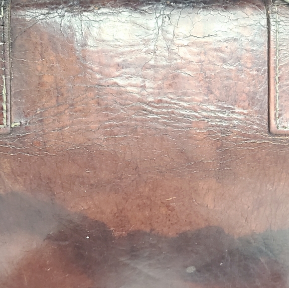 1960s True Vintage Unisex Large Leather Messenger/Book Bag 15x12x5in. - Picture 8 of 11